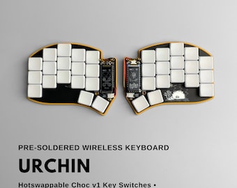 Pre-soldered Urchin 34 Keys Low Profile Wireless Split Keyboard