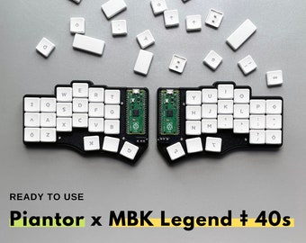 Ready To Use Piantor (Cantor Hotswap With RP2040 Controllers) Keyboard x MBK Legend ‡ 40s Keycaps Full Set Split Keyboard Free Shipping