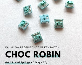Kailh Choc v1 Robin Low Profile Clicky 57gf PG1350 Switches for Choc Compatible Mechanical Gaming Keyboards Free Shipping