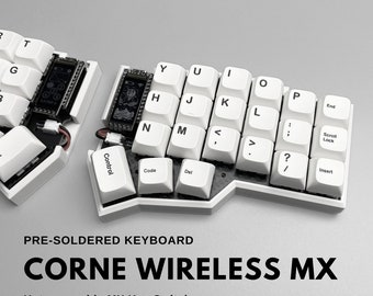 Pre-soldered Wireless Corne MX Keyboard With Display & Case – Hotswappable 42 Keys Bluetooth Split Keyboard Crkbd Helidox