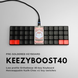 Pre-soldered / DIY Kit keezyboost40 40 Keys RP2040 Low Profile Choc Ortholinear Keyboard With Big LCD Screen