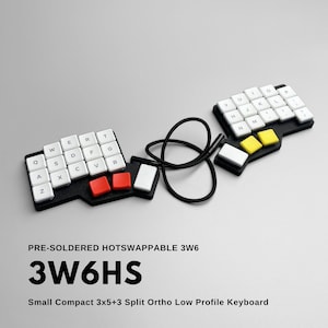 Pre-soldered 3W6HS (Hotswappable 3W6) RP2040 36 keys Low Profile Choc Wired Split Keyboard