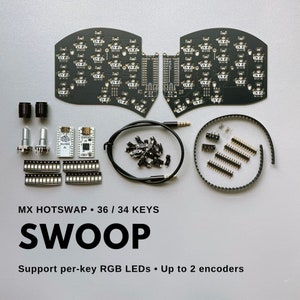 Tastiera Swoop – Tastiera divisa MX Hotswap, supporta fino a 2 codificatori rotativi e LED RGB per tasto