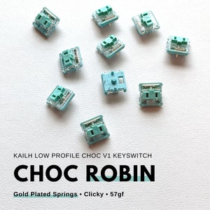 Kailh Choc v1 Robin Low Profile Clicky 57gf PG1350 Switches for Choc Compatible Mechanical Gaming Keyboards Free Shipping
