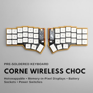 Pre-soldered Full Set Wireless Corne Keyboard – Corne Hotswappable UltraLight 42 / 36 Keys Bluetooth Low Profile Split Keyboard