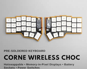 Pre-soldered Full Set Wireless Corne Keyboard – Corne Hotswappable UltraLight 42 / 36 Keys Bluetooth Low Profile Split Keyboard