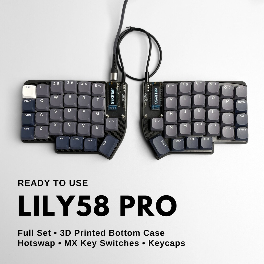 Ready To Use Lily58 Pro Split Keyboard With Pre assembled MX Keycap MX 