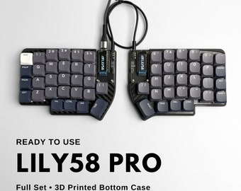 Ready To Use Lily58 Pro Split Keyboard with Pre-Assembled MX Keycap, MX Key Switches, 3D Printed Case (Lily 58 Pro)