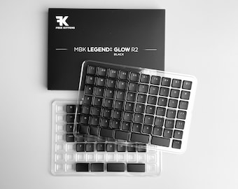 MBK Legend‡ Glow R2 Black / White Keycap Set with Keycap Puller