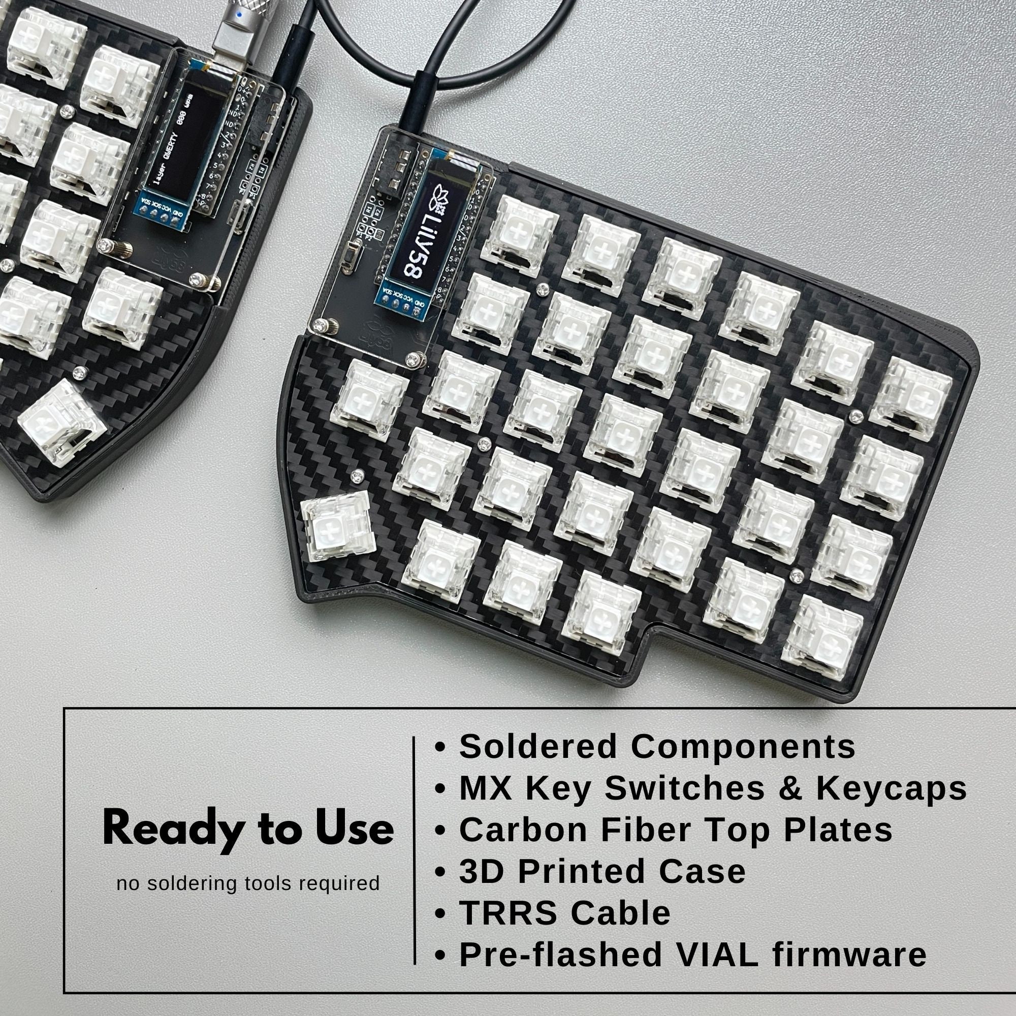 Ready To Use Lily58 Pro Split Keyboard With Pre Assembled Mx Etsy Uk