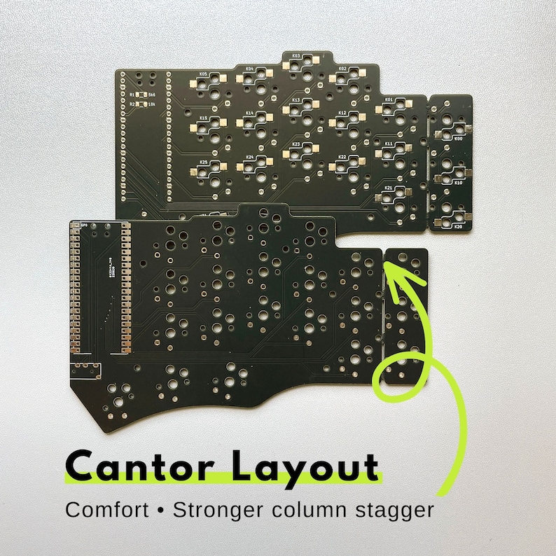 Piantor (cantor Layout With Hotswap) 42 Keys / 36 Keys Diodeless RP2040 ...