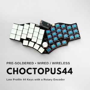 Tastiera Choctopus44 cablata/wireless Bluetooth a basso profilo pre-saldata