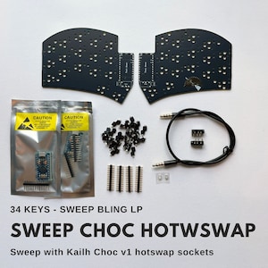 Ferris Sweep Hotswap Choc / Sweep Bling LP Low Profile Choc v1 Hotswap Split Tastiera Kit fai da te