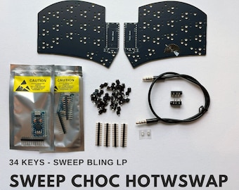 Ferris Sweep Hotswap Choc / Sweep Bling LP Low Profile Choc v1 Hotswap Split Keyboard DIY kit