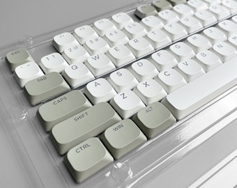 PBT Keycap Set with Shine Through Legends for Cherry MX / Gateron Low Profile KS-33 Key Switches