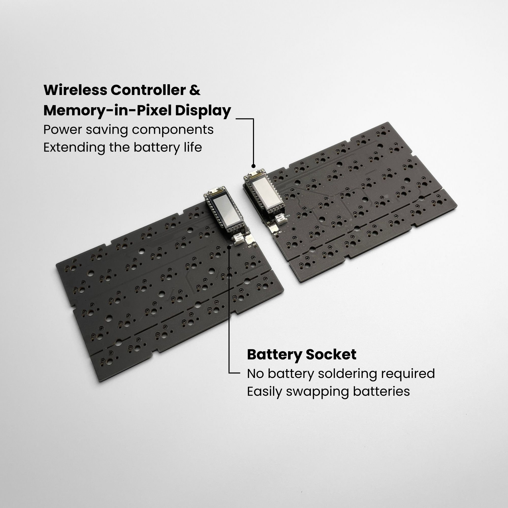 はんだ付け済みワイヤレス FelixKeeb (MX ホットスワップ ソケット付き