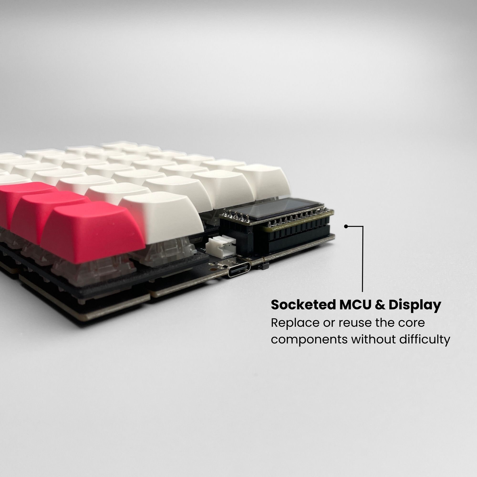 はんだ付け済みワイヤレス FelixKeeb (MX ホットスワップ ソケット付き