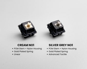 Emogogo MX Key Switches – Cream (Linear) / Silver Grey (Advanced Tactile) for Mechanical Keyboards