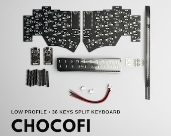 Chocofi 36 Keys Kailh low profile Choc v1 Mechanical Ergonomic Hotswap Split Keyboard DIY kit