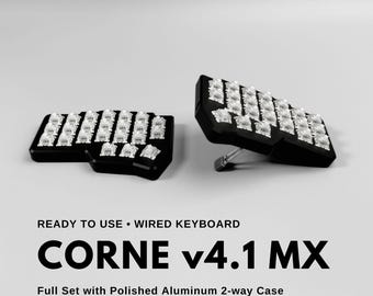 Ready to Use Corne V4.1 MX With Polished Aluminum 2-way Tenting