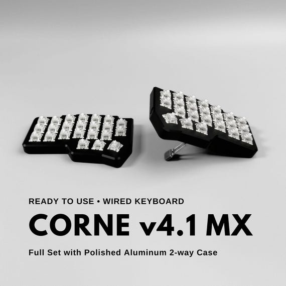 すぐに使えるCorne v4.1 MX、研磨アルミニウム2ウェイテン