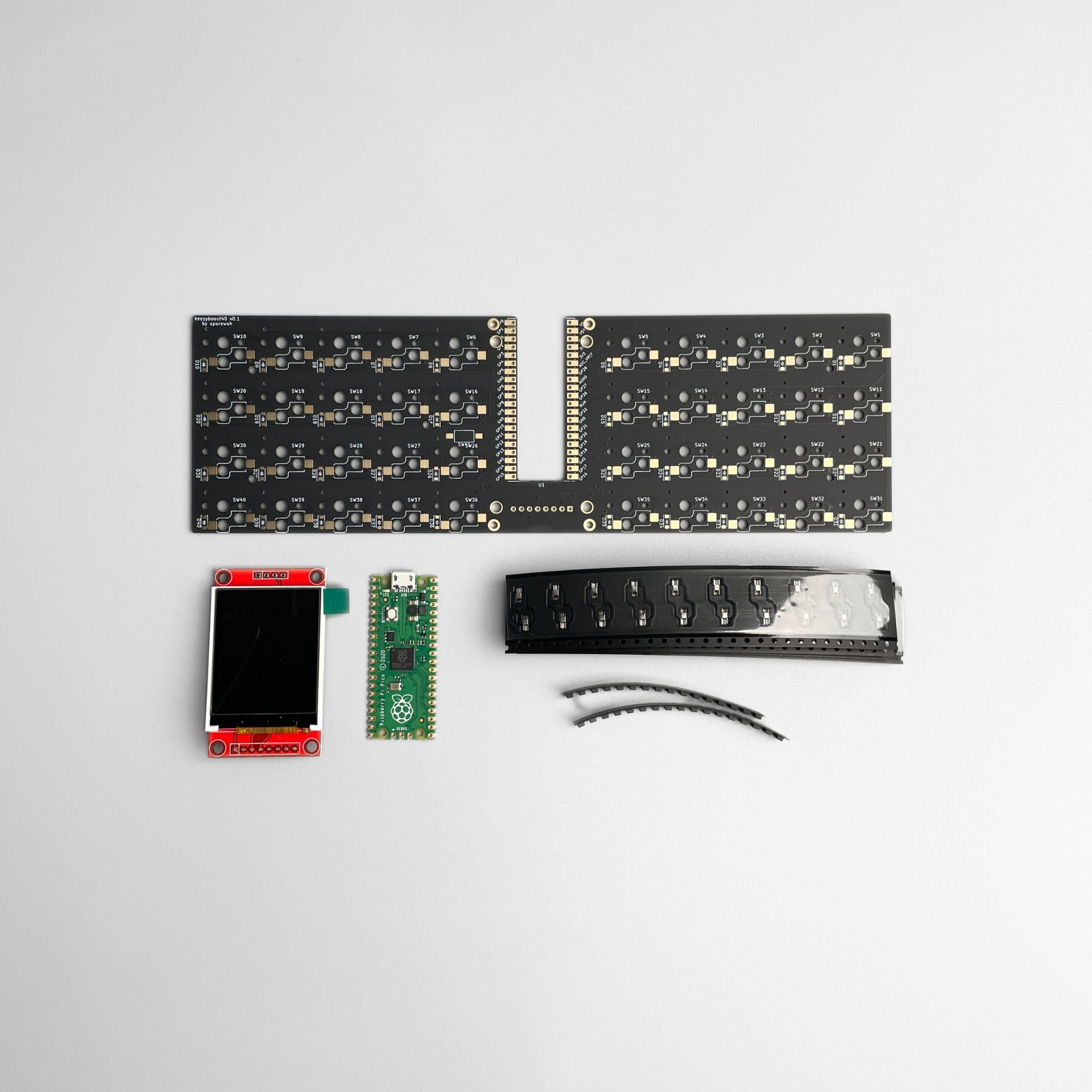 はんだ付け済み / DIY キット keezyboost40 40 キー RP2040 ロー はんだ付け済み / DIY キット keezyboost40 40 キー RP2040 ロー