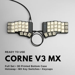 Tastiera Corne CRKBD pronta all'uso v3.0.1 Tastiera divisa con copritasti preassemblati, interruttori a chiave, custodia stampata in 3D