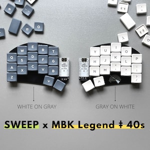 Ready To Use Ferris Sweep Bling LP (Hotswappable Key Switches) x MBK Legend ‡ 40s Keycaps Full Set Split Keyboard