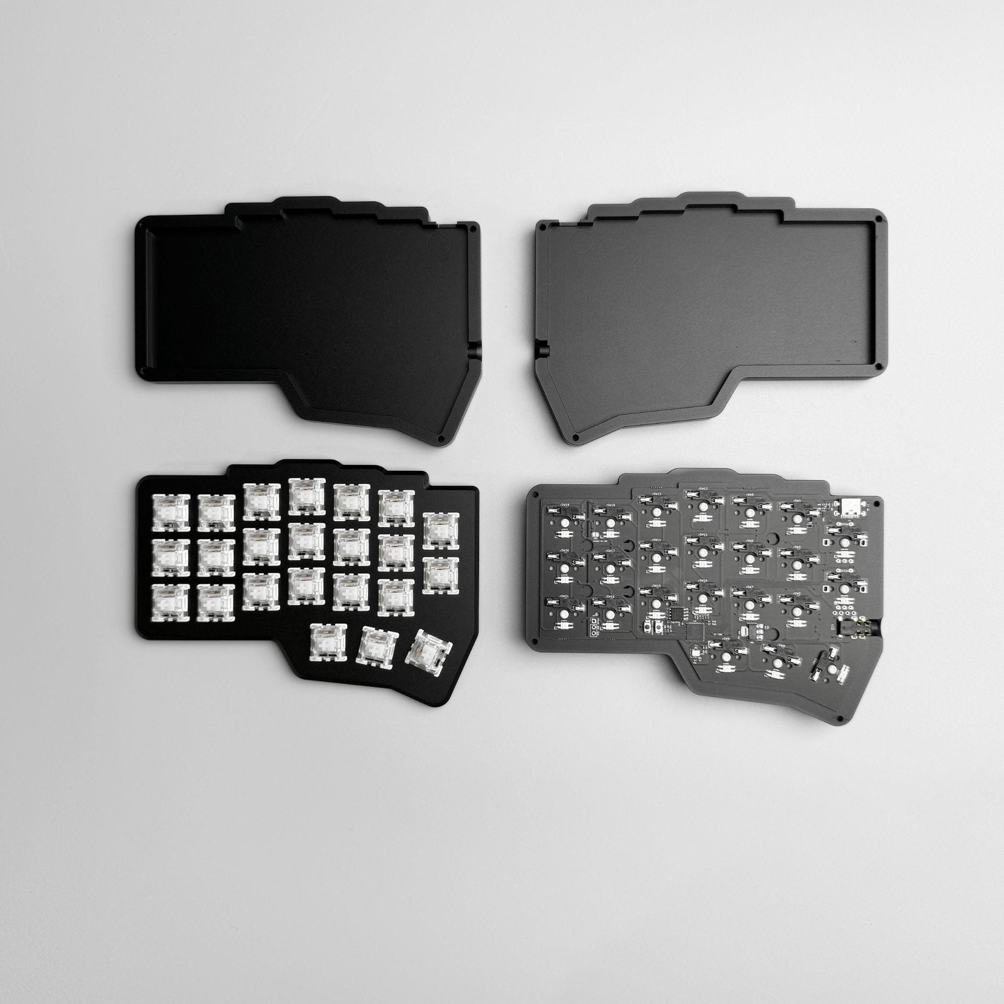 すぐに使えるCorne v4.1 MX、研磨アルミニウム2ウェイテンティング