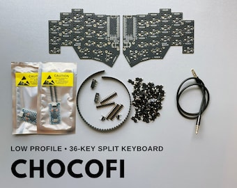 Chocofi 36 Keys Kailh low profile Choc v1 Mechanical Ergonomic Hotswap Split Keyboard DIY kit