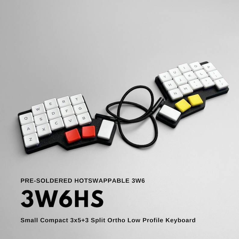 Pre-soldered 3W6HS (Hotswappable 3W6) RP2040 36 keys Low Profile Choc Wired Split Keyboard - Thumbnail 2