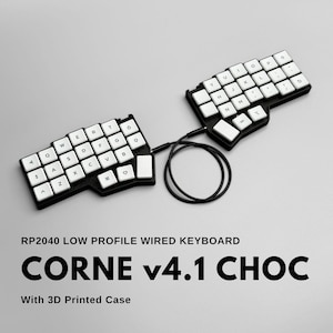 Tastiera divisa a basso profilo cablata Corne v4.1 Choc pre-saldata con custodia stampata in PLA 3D