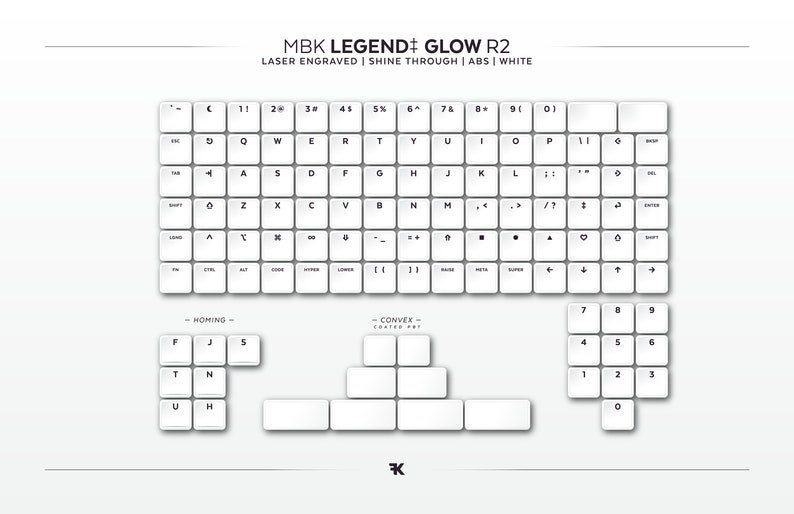 beekeeb MBK Legend Glow R2 Keycap Set - Thumbnail 4