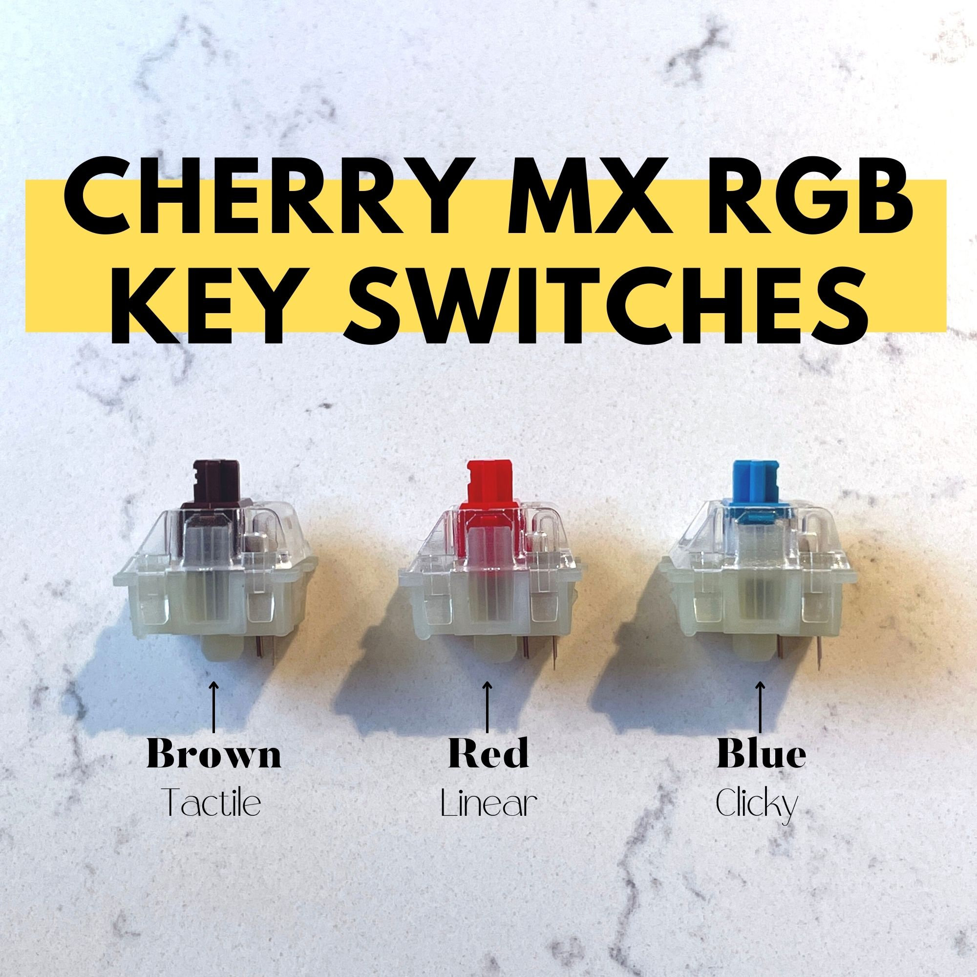 10 Interruttori Meccanici Per Tastiera Cherry MX Serie RGB - Rosso, 3 Pin, Pressione Leggera 40cN - 5