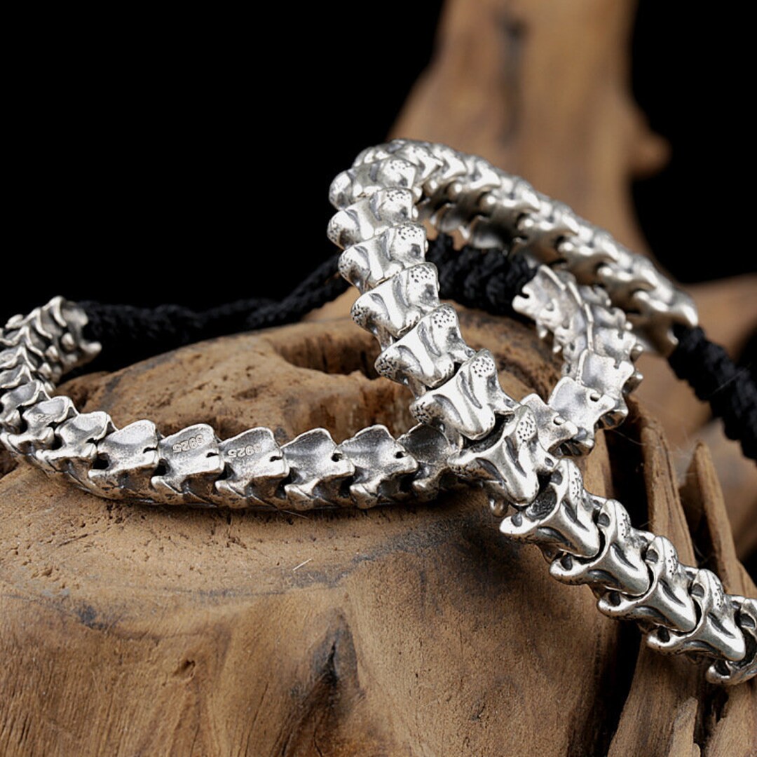 Silver Snake Vertebrae Braceletchain Link Braceletvintage Etsy