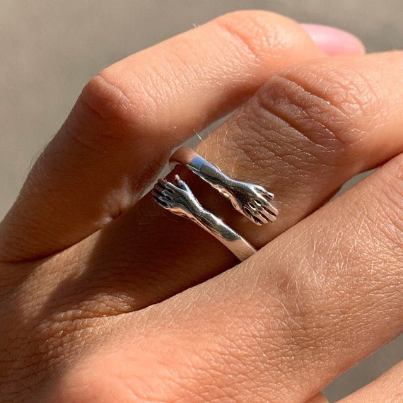 Etsy silver cheap hug ring
