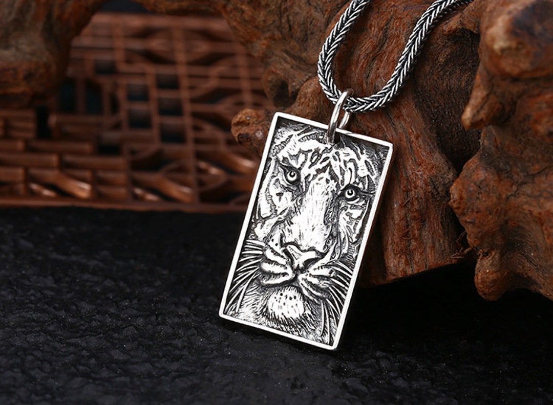 Silver Tiger Pendant,silver Pendant,punk Pendant,vintage Pendants