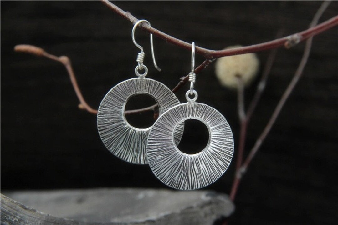Orecchini A Goccia Egiziani Argento Sterling 925 Fatti A Mano – Scarabeo Ritagliato 3D