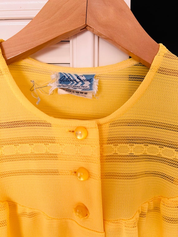 Vtg 60s Rose Marie Yellow Mod Sheer Swim Maxi Lon… - image 3