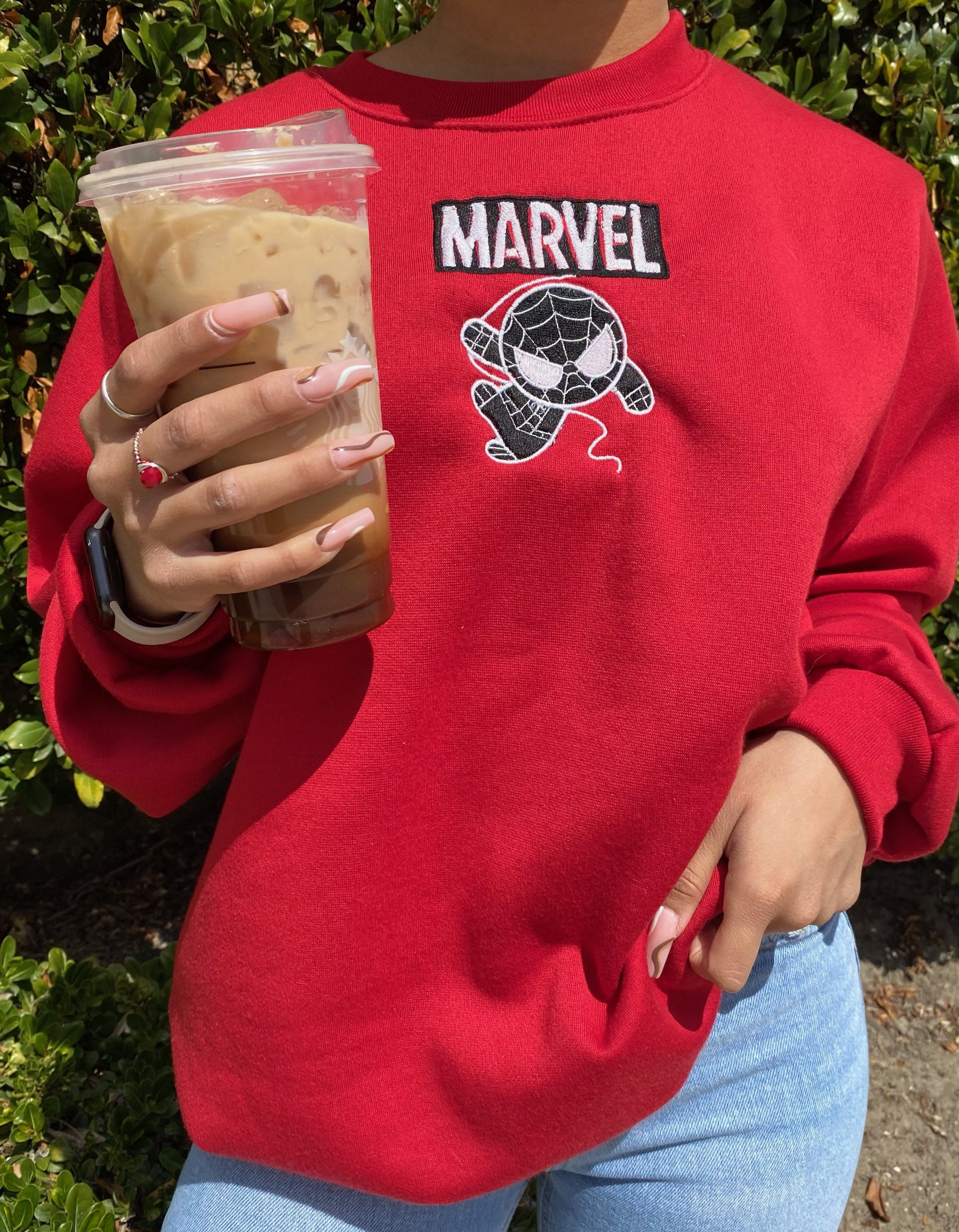 Embroidered marvel sweatshirt Clearance