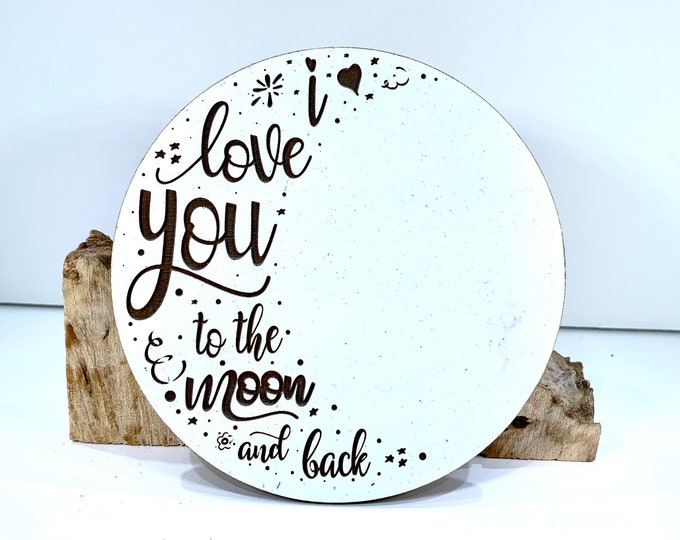 Hand Painted Refrigerator Magnet - I Love You to the Moon and Back