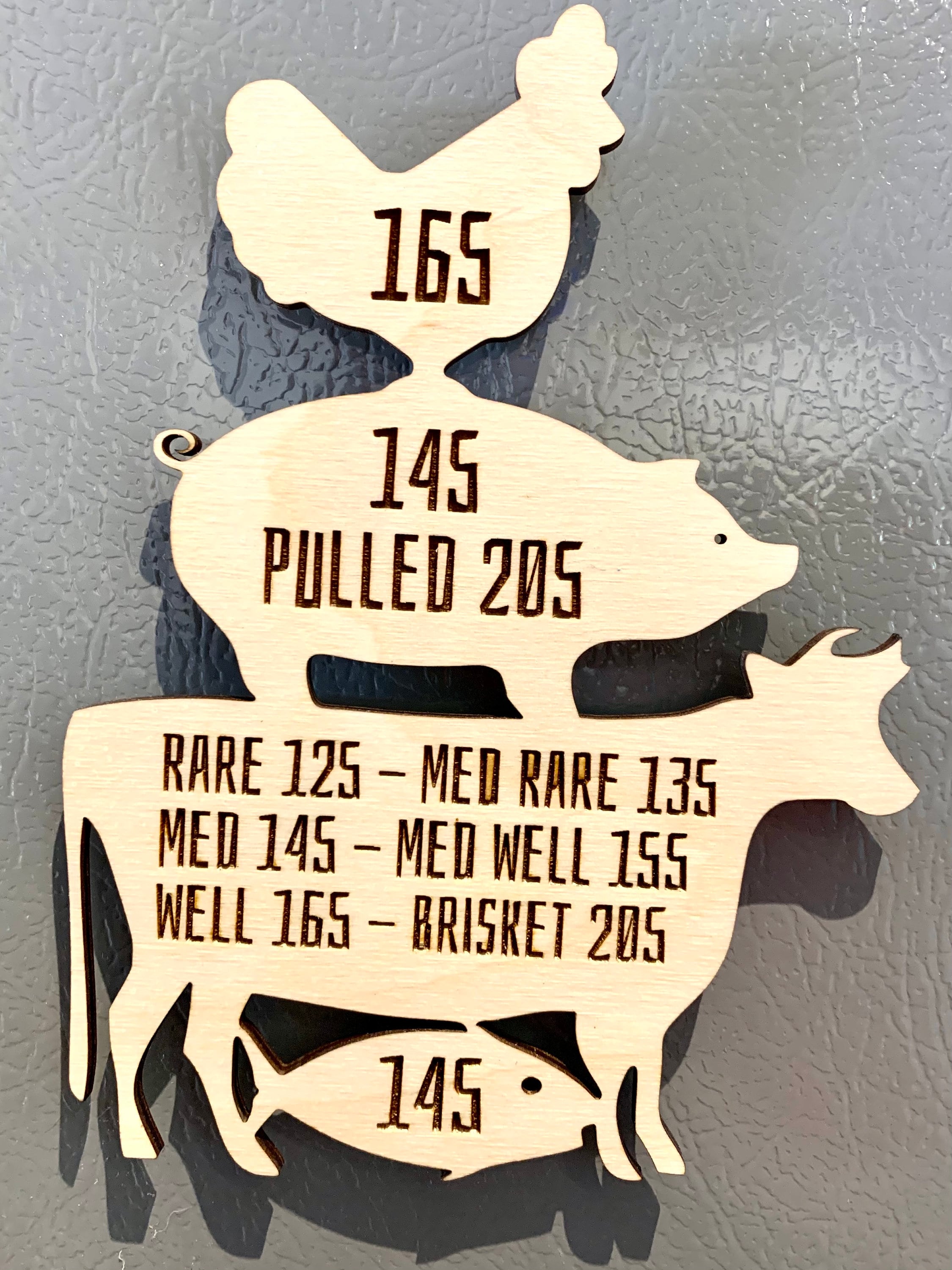 Meat Temperature Kitchen Refrigerator Magnet w/Farm Animals