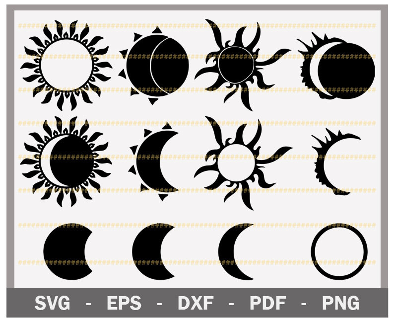 Solar Eclipse Svg Bundle Moon Svg Solar Eclipse Cricut File Etsy