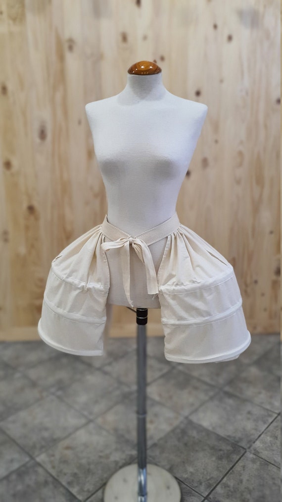 Panier de algodón (Pocket Hoops, Tontillo de codos), siglo XVIII, Rococó, ropa interior histórica, recreación histórica, cosplay.
