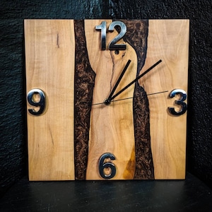 Epoxiclock &quot;Chocolate Brown&quot; clock wall clock epoxy resin unique wooden clock
