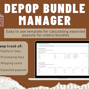 Notion Template - Depop Bundle Manager | Reselling| Pricing Calculator