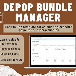 Notion Template - Depop Bundle Manager | Reselling| Pricing Calculator