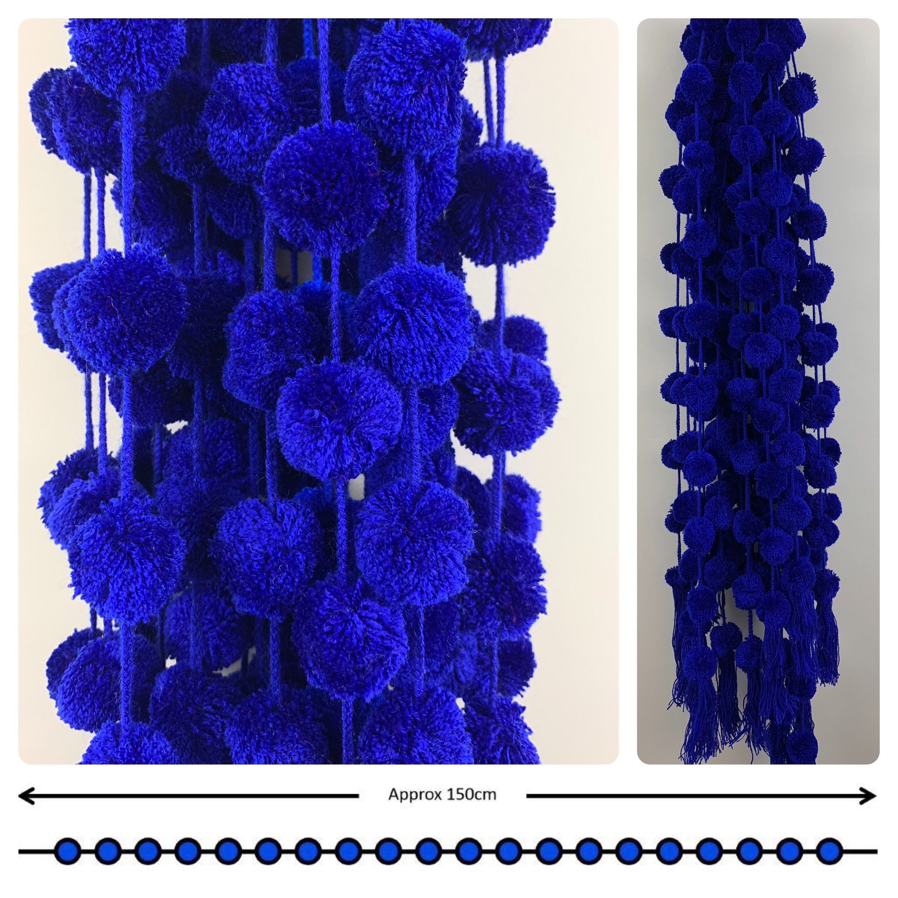1 x 150cm Handmade Coloured Pompom String Garland with 20 Pom Etsy