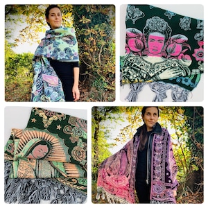 Frida/Maria Mexican Fashion Rebozo Shawl (200cmx72cm)