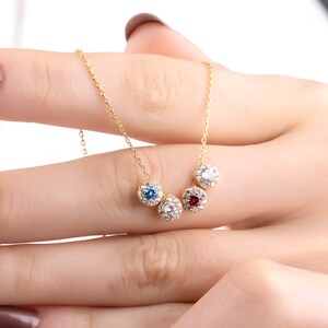 Birthstone Necklace • Family Necklace • Multi-Stone Birthstone Necklace • Personalized Gift • Silver necklace • Birthday gifts • Mothers Day